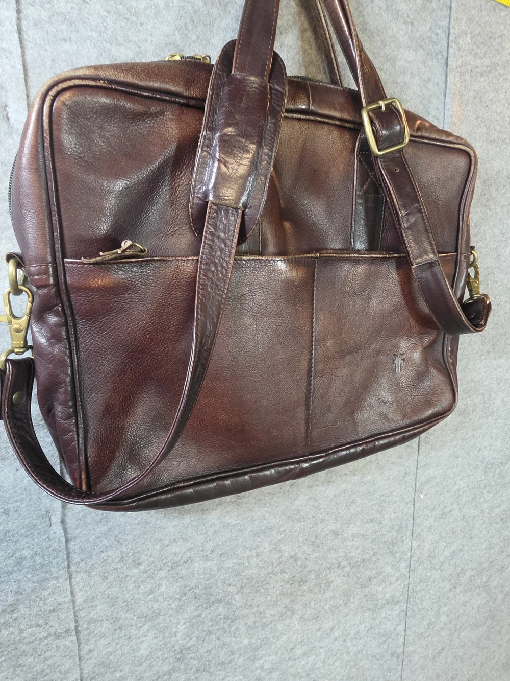 Frye Vintage Brown Leather Laptop Satchel